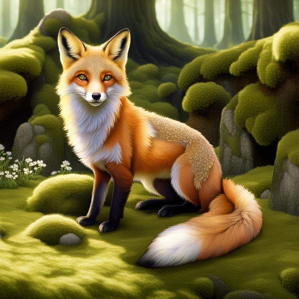 Gentle Fox Healer in Sunlit Sanctuary