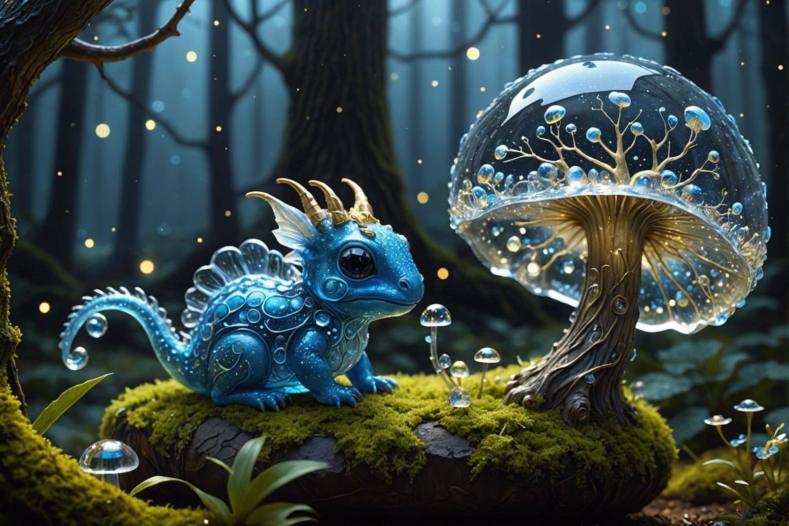 Dragon in Magical Forest