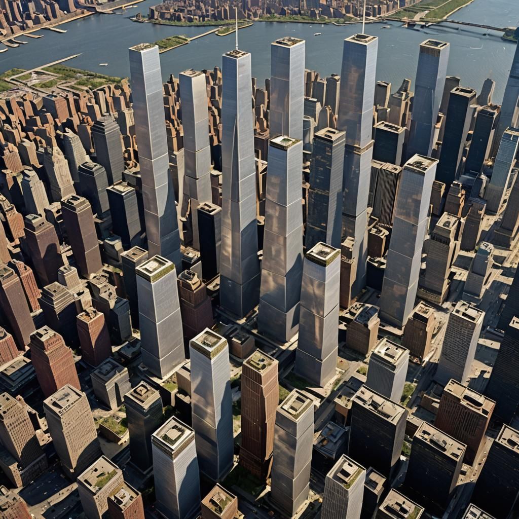 Cityscape of World Trade Center Towers