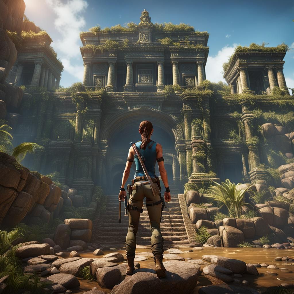 Lara Croft Matte Painting in Unreal Engine 5