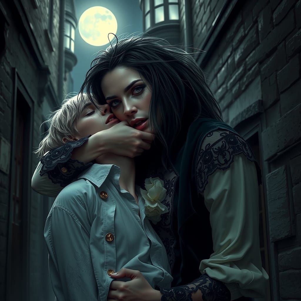 Vampire's Bite: Gothic Victorian Scene