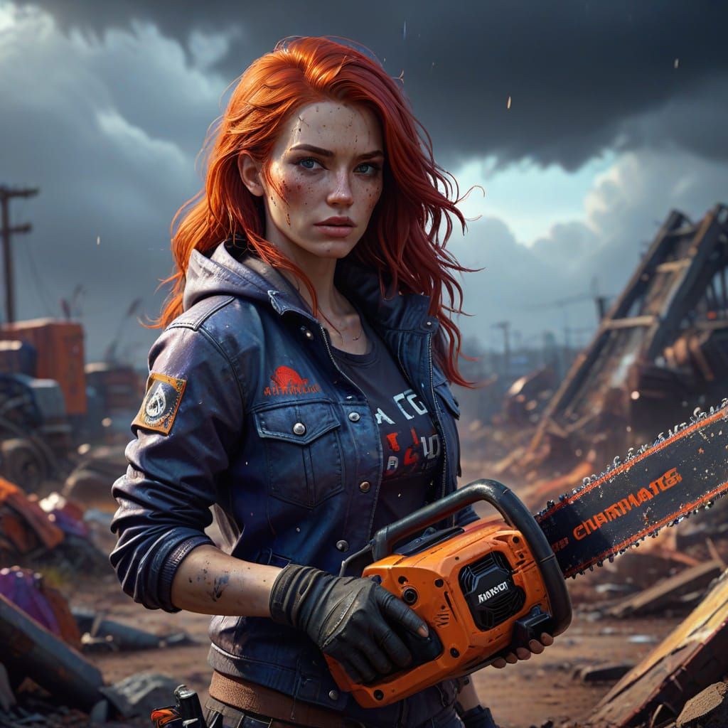 Heroic Warrior Emerges in Vibrant, Triadic Colors