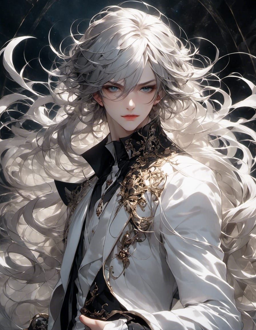 Stylish Modern Vampire in Gothic Ballroom