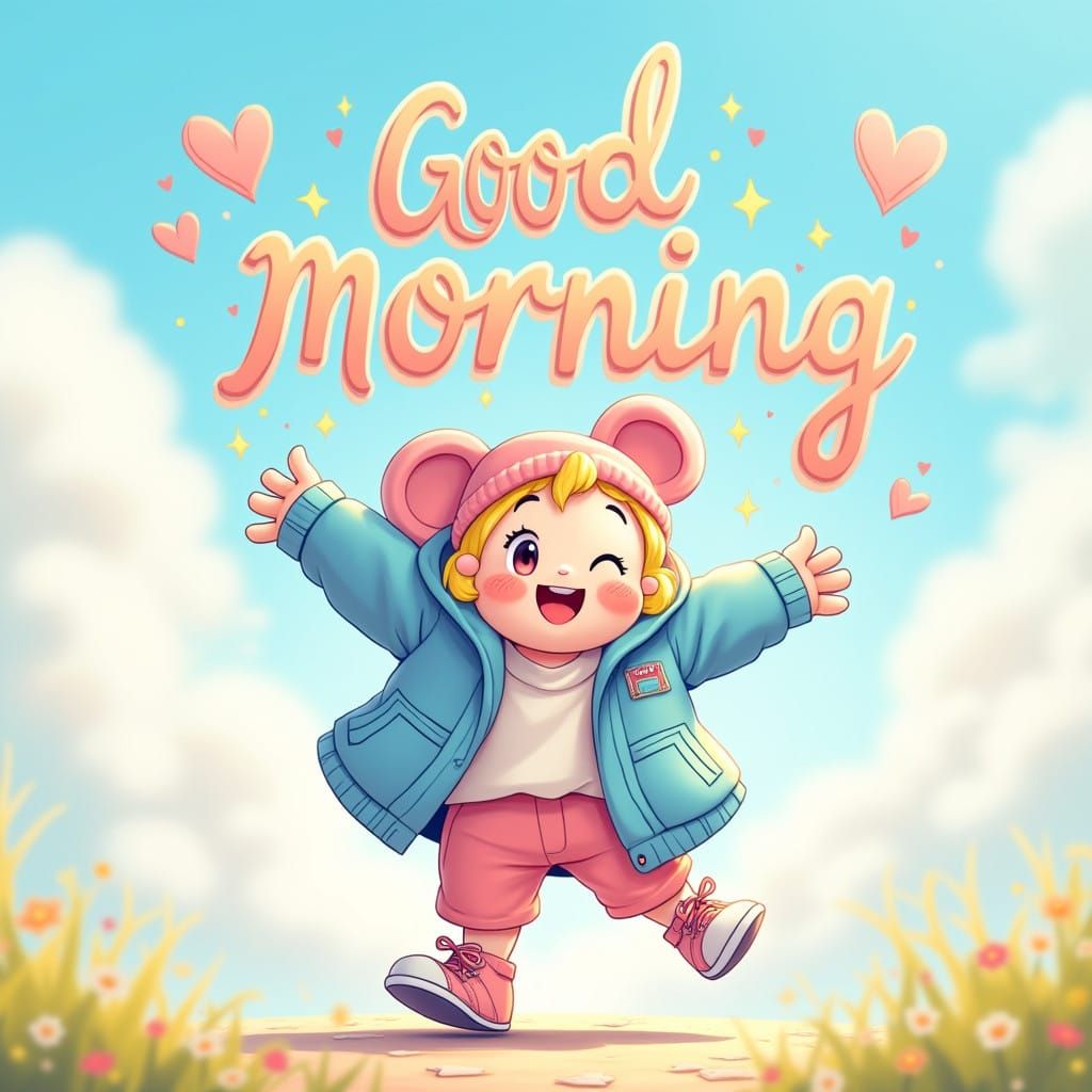 Vibrant Anime Morning Greeting