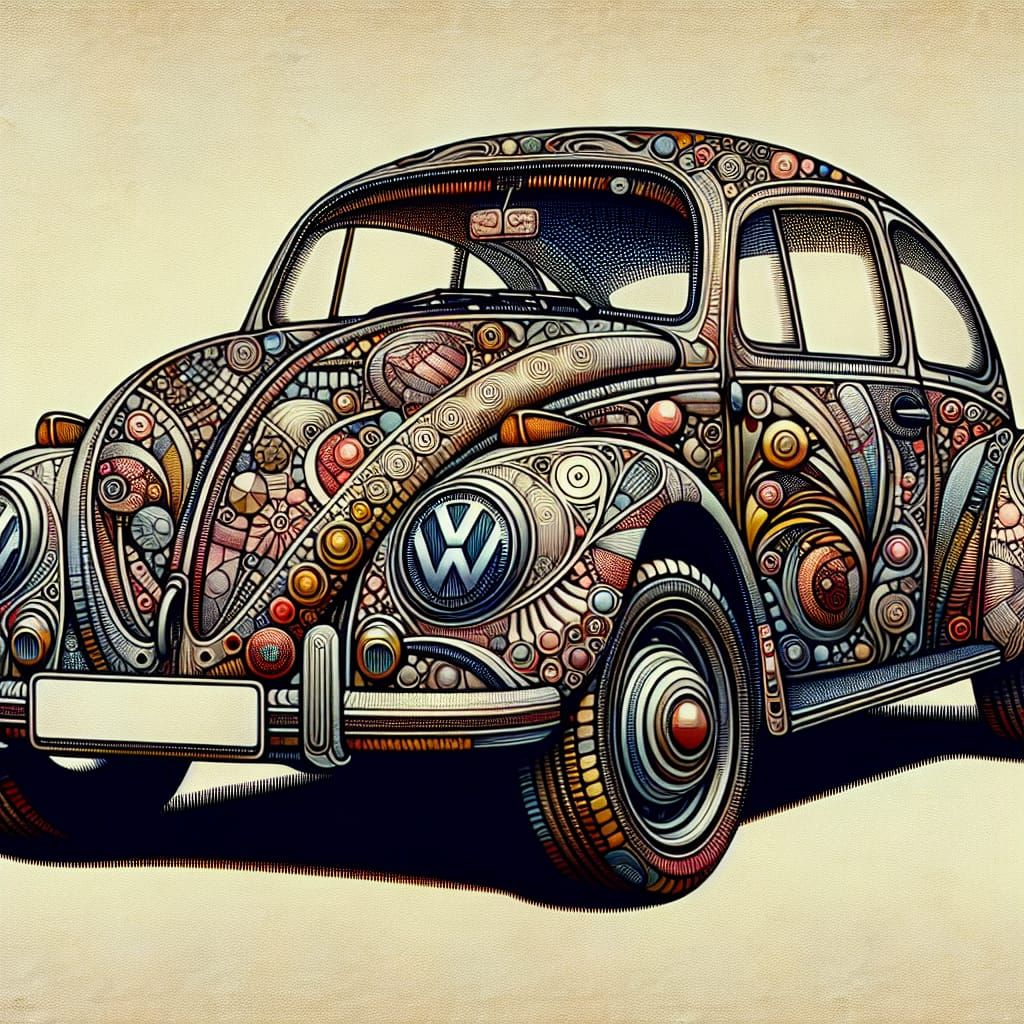 Art Nouveau Volkswagen Beetle Masterpiece
