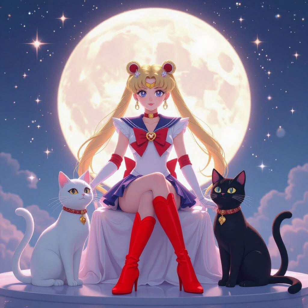 Sailor Moon as High Priestess in Anime Art