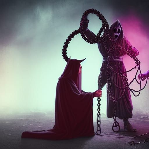 Demonic Nun in Dark Fantasy Dungeon