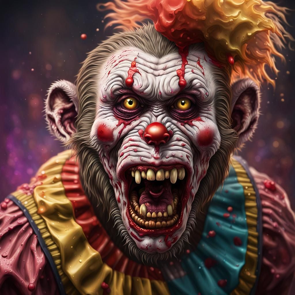 Hyperrealistic Zombie Monkey Clown Drunken Brawl