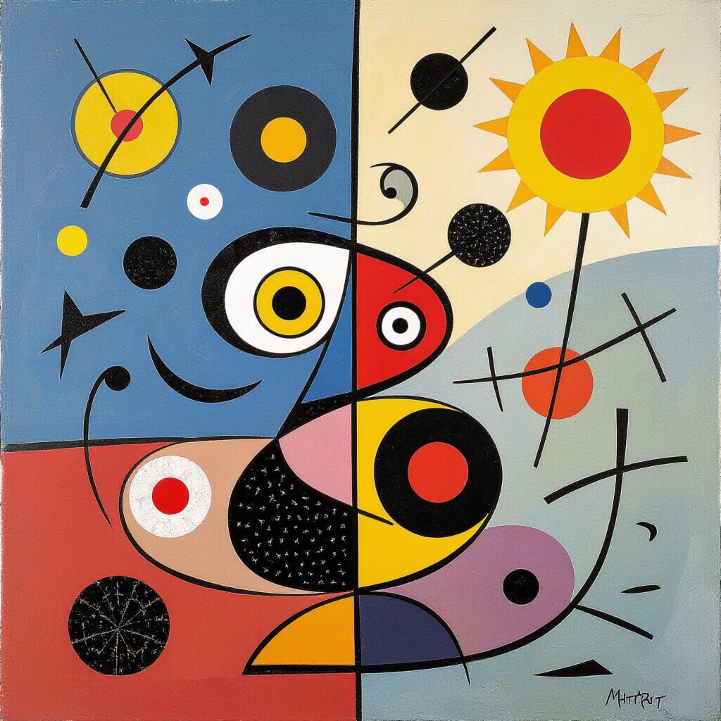 Abstract Masterpiece in the Style of Joan Miró