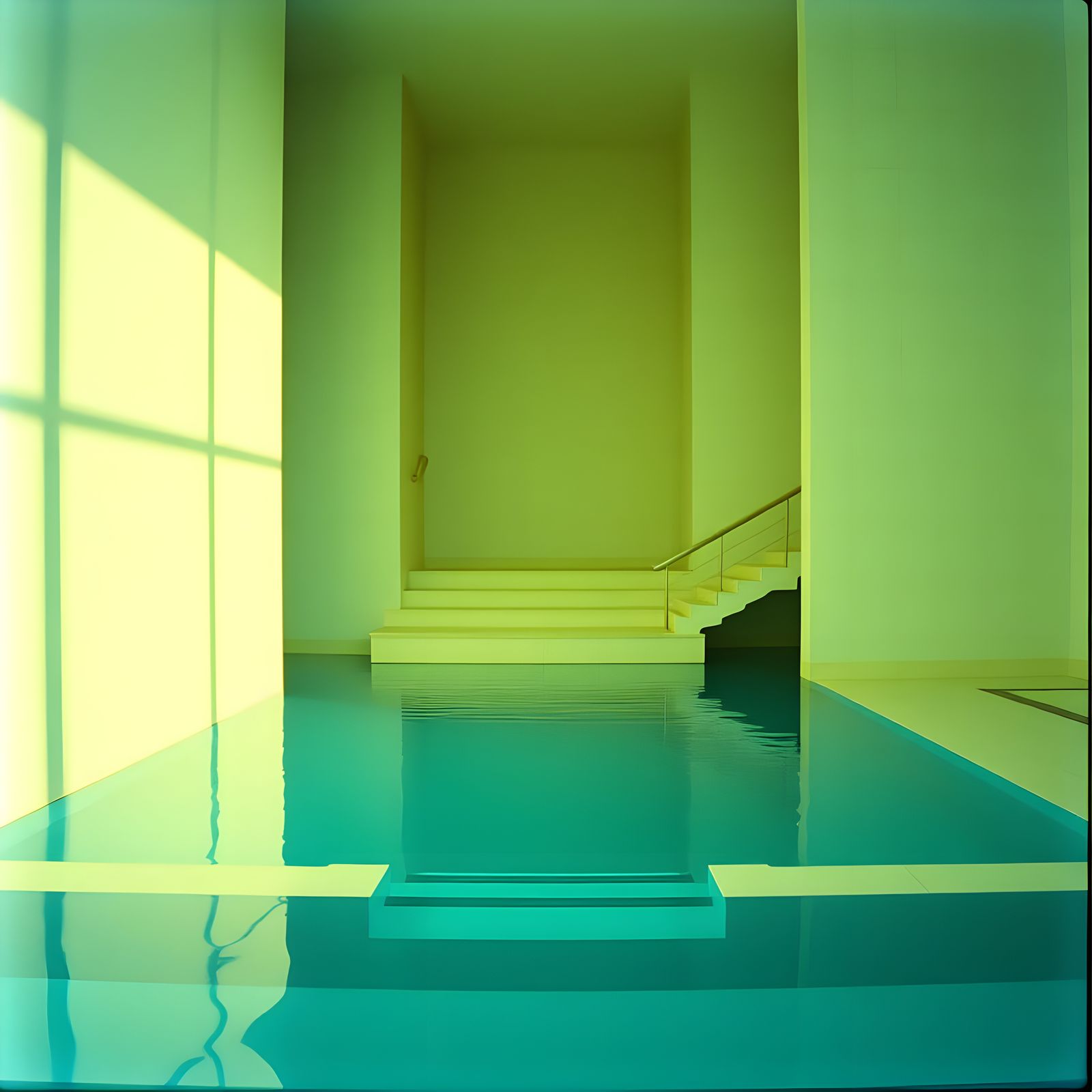 Ethereal Aquatic Realm with Paradoxical Stairs