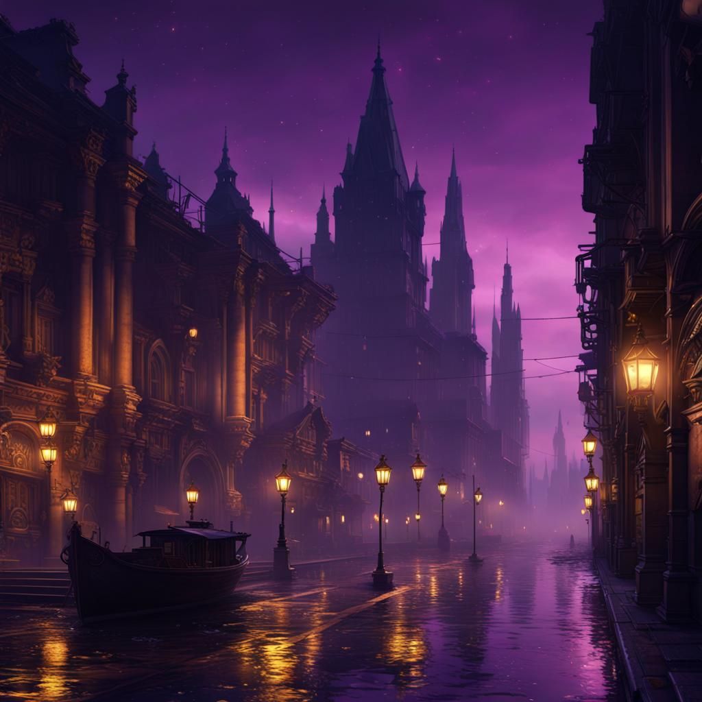 City at Midnight: Dark Fantasy Concept Art