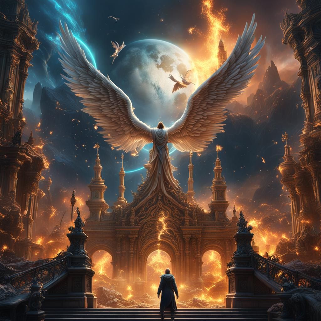 Angelic Figure Brings Light to Chaotic World