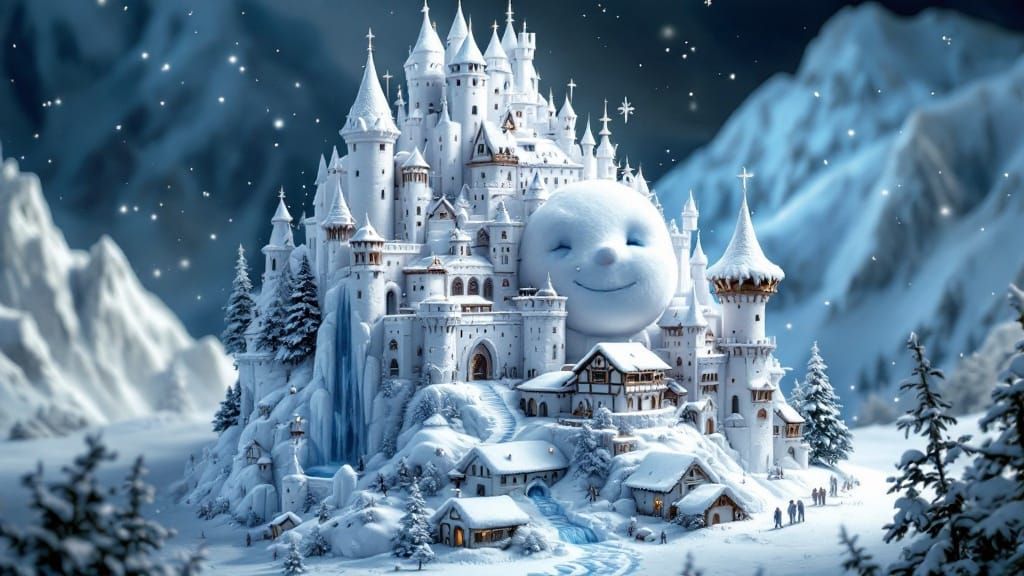 Snowman Castle: A Winter Wonderland Dreamscape