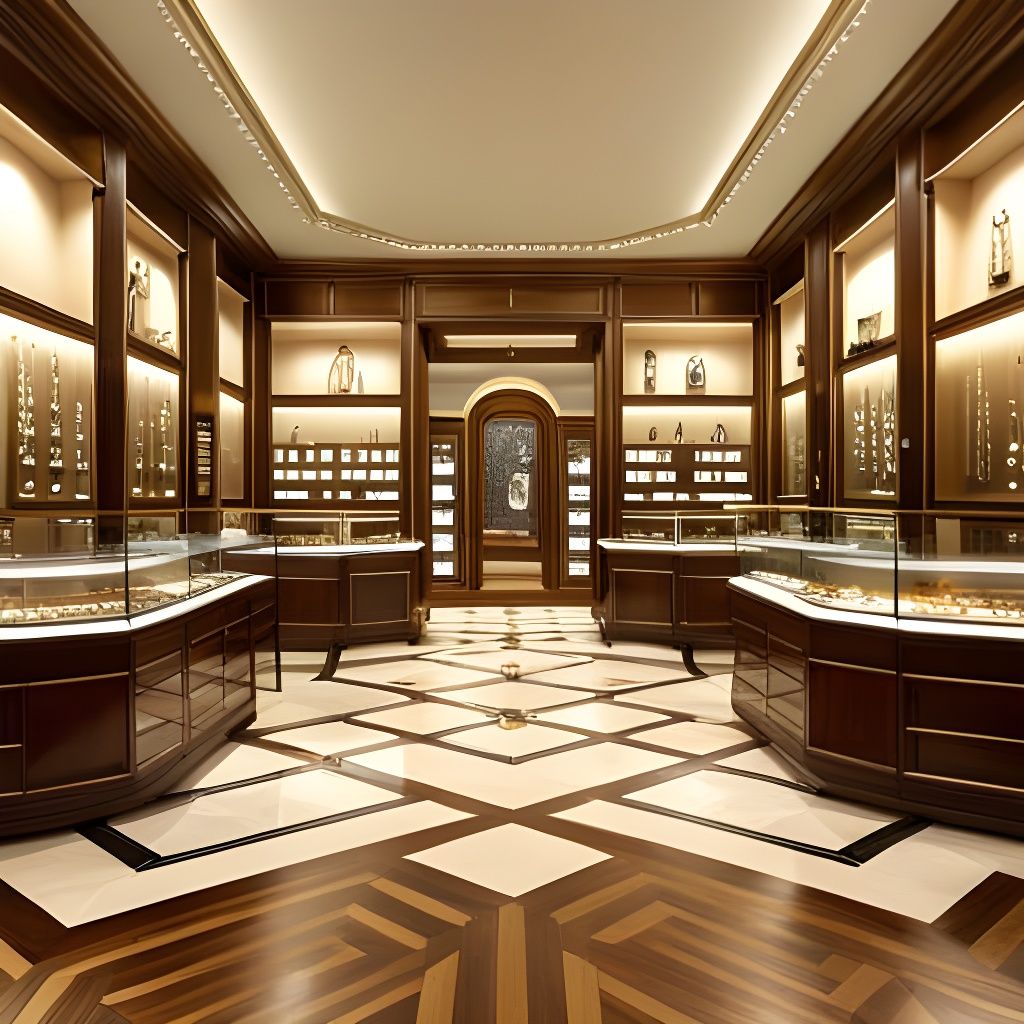 Jewelry Shop Interior with Sparkling Crystals