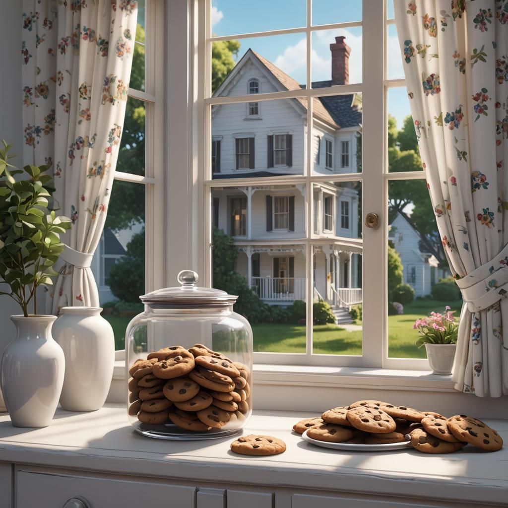 Farmhouse Kitchen Cookie Jar in 3D Digital Art