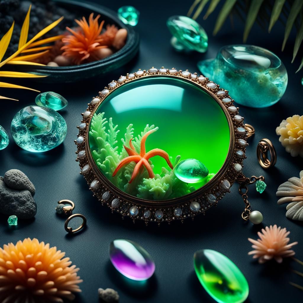 Glow-in-the-Dark Tropical Jewelry with Gems