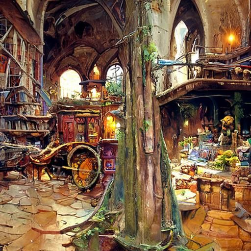 Ankh Morpork Alchemist's Guild: Watercolor Storybook Art