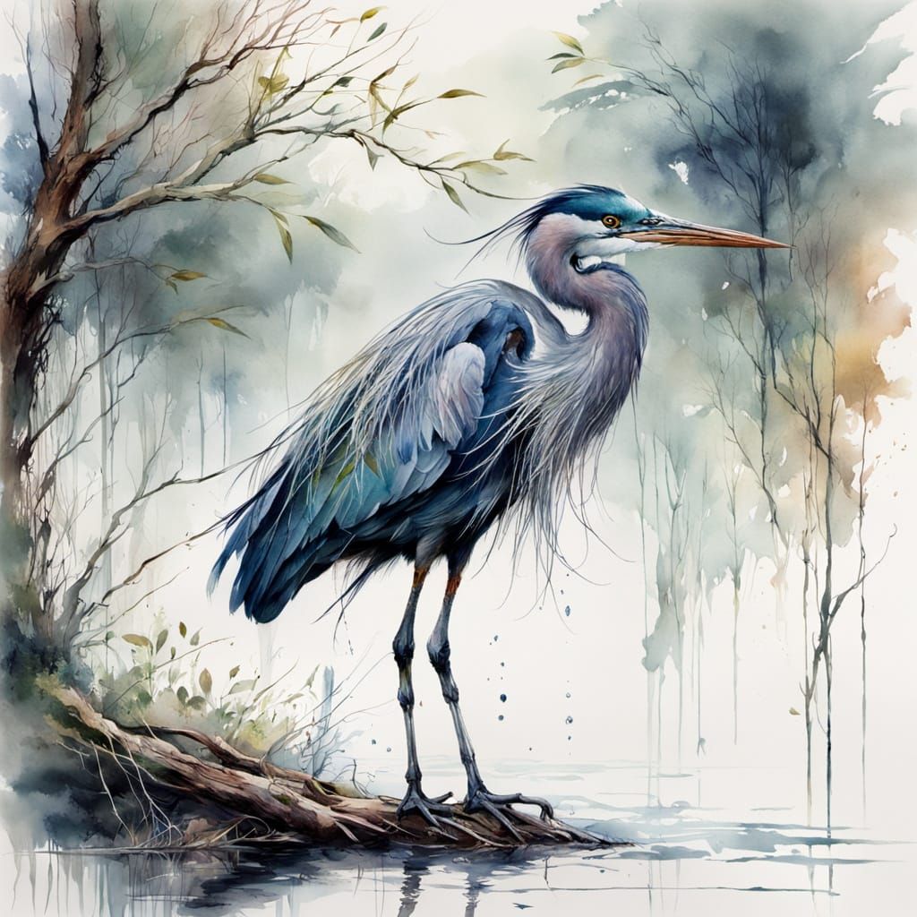 Ethereal Woodland Scene in Stylized Watercolour Style