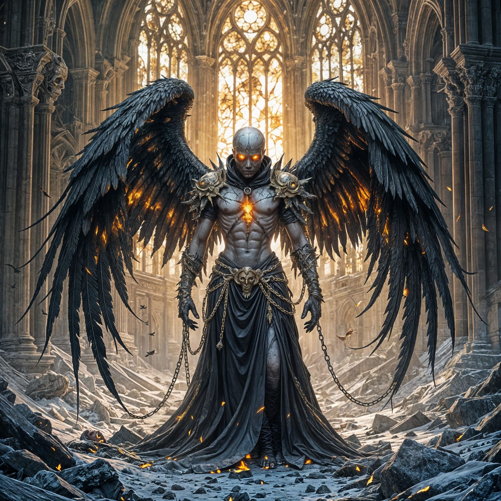 Fallen Seraph in Celestial Decay