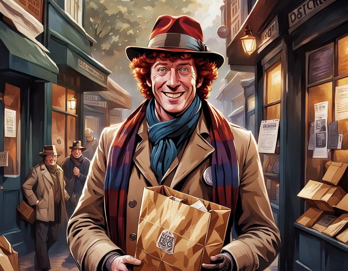 Smiling Redhead with Scarf Comic Book Art