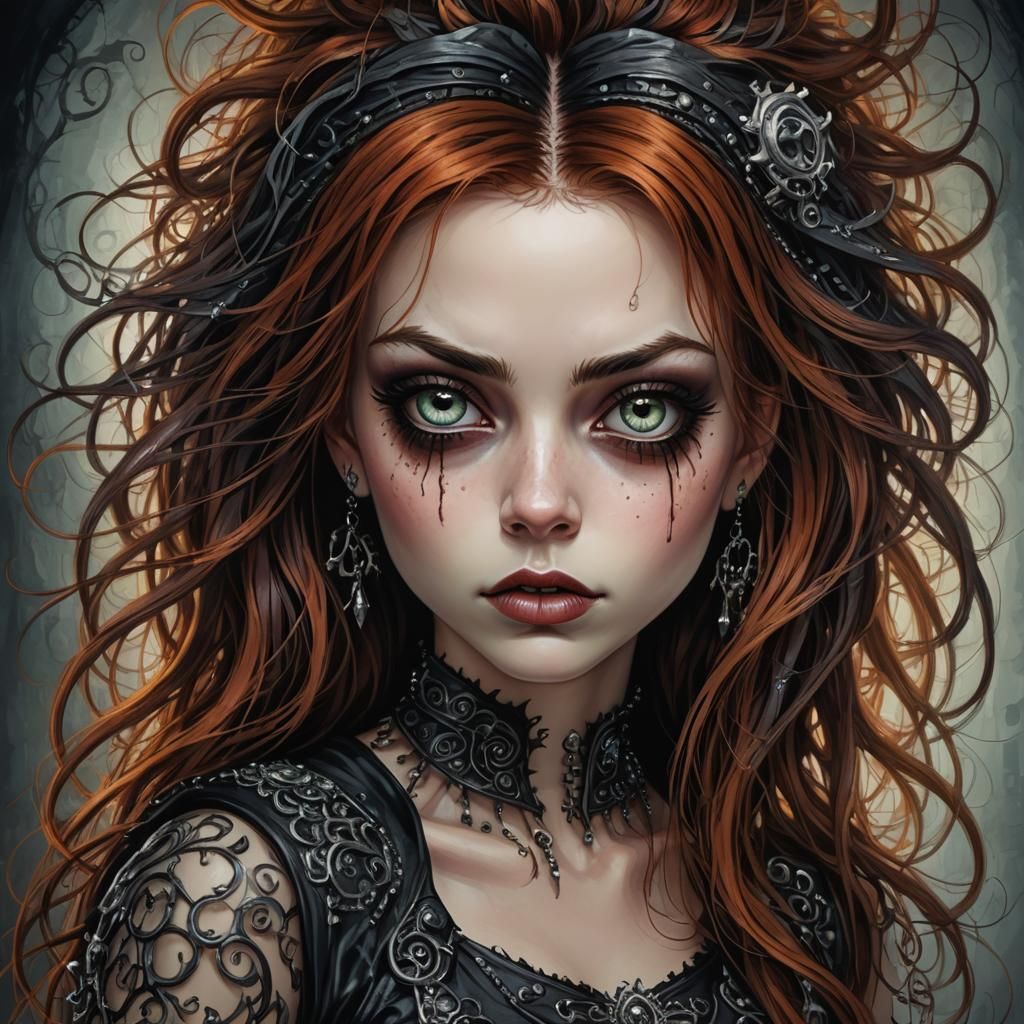 Beautiful Punk Darkling with Auburn Hair