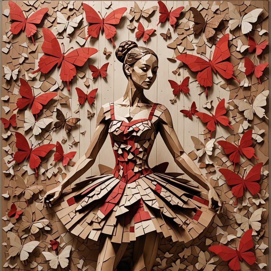 Ballerina with Butterflies: Fragmented Realism in Wood
