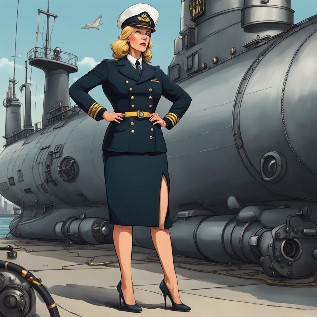 Female Submarine Captain Inspects Her Crew