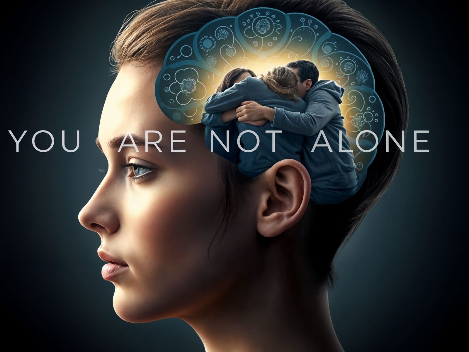 Surreal Mindscape with Comforting Message