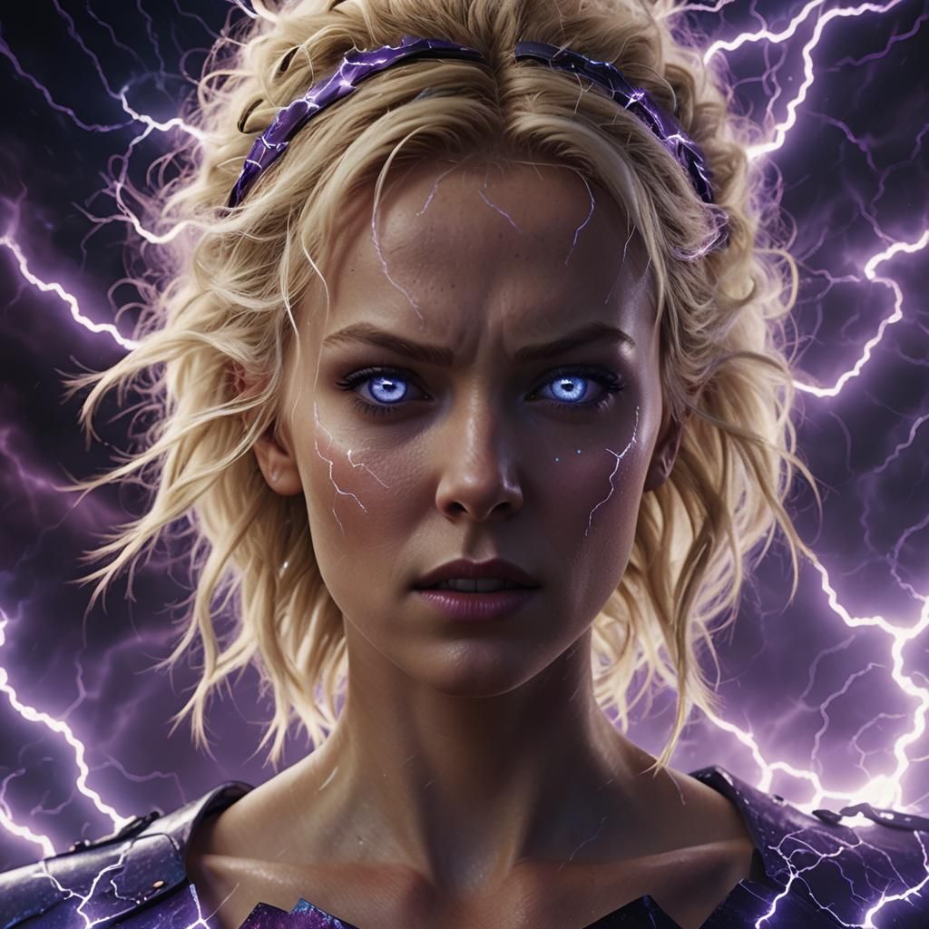 Woman Struck by Lightning in 3D Cinematic Portrait