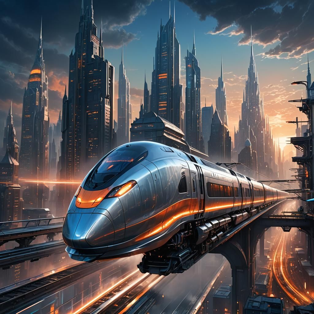Futuristic Train to Alien City: Concept Art