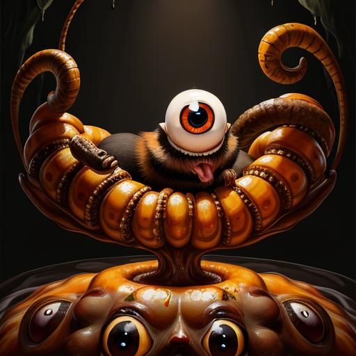 Creepy Animal with Eyes, Lowbrow Digital Art