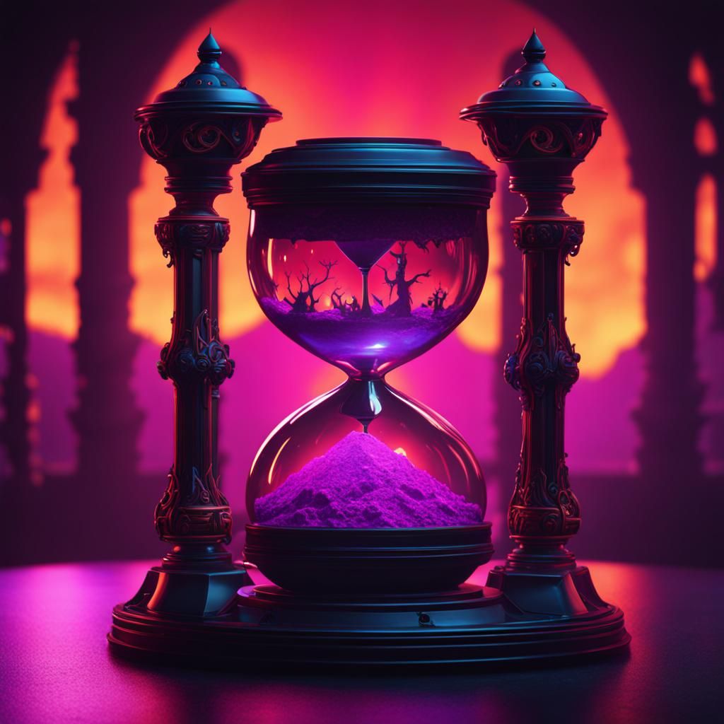 Hourglass Shadow Demon: Detailed Matte Painting