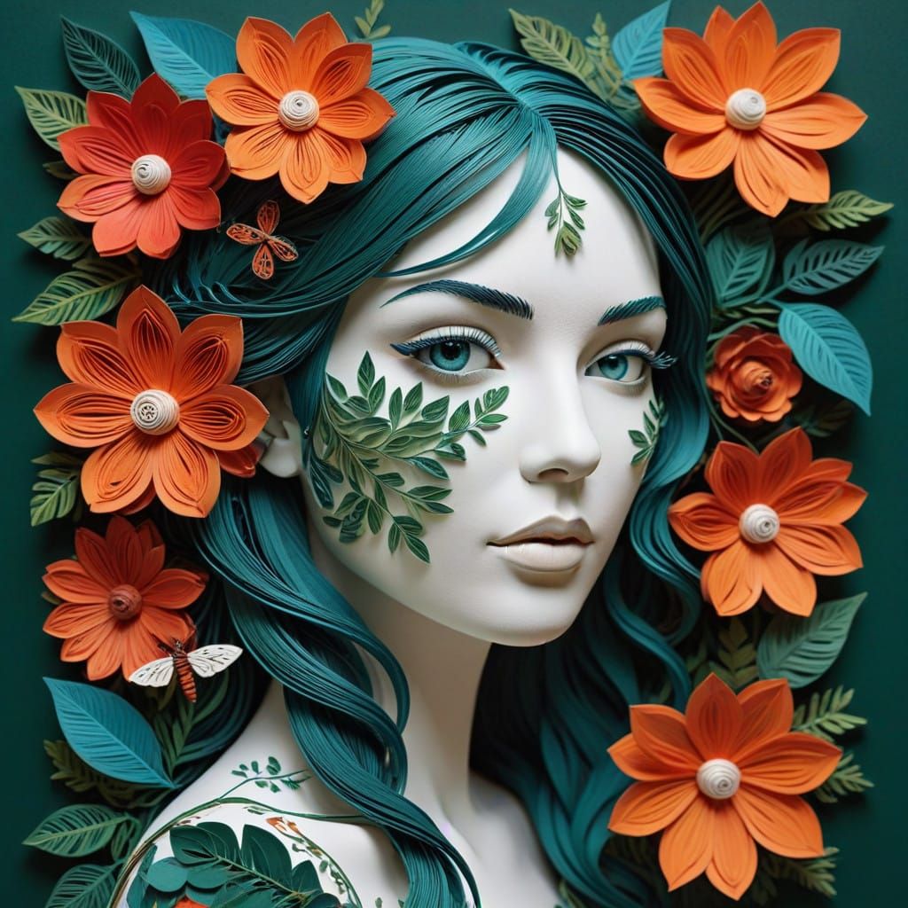 Paper Art Sculpture in Nature-Inspired Aesthetic