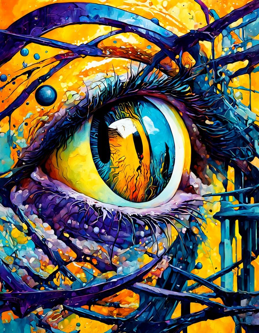 Surreal Eyes in Monochromatic Gothic Hyperrealism