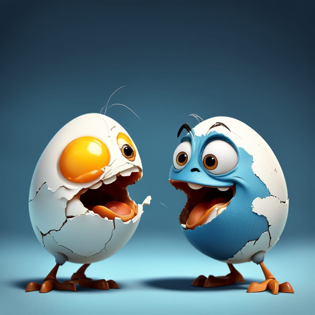 Vibrant Eggs Engage in Epic Battle in Pixar-Inspired Art