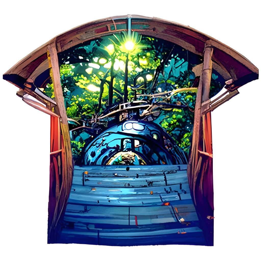 Cosmic Treehouse Hamster Wheel in Anime Style