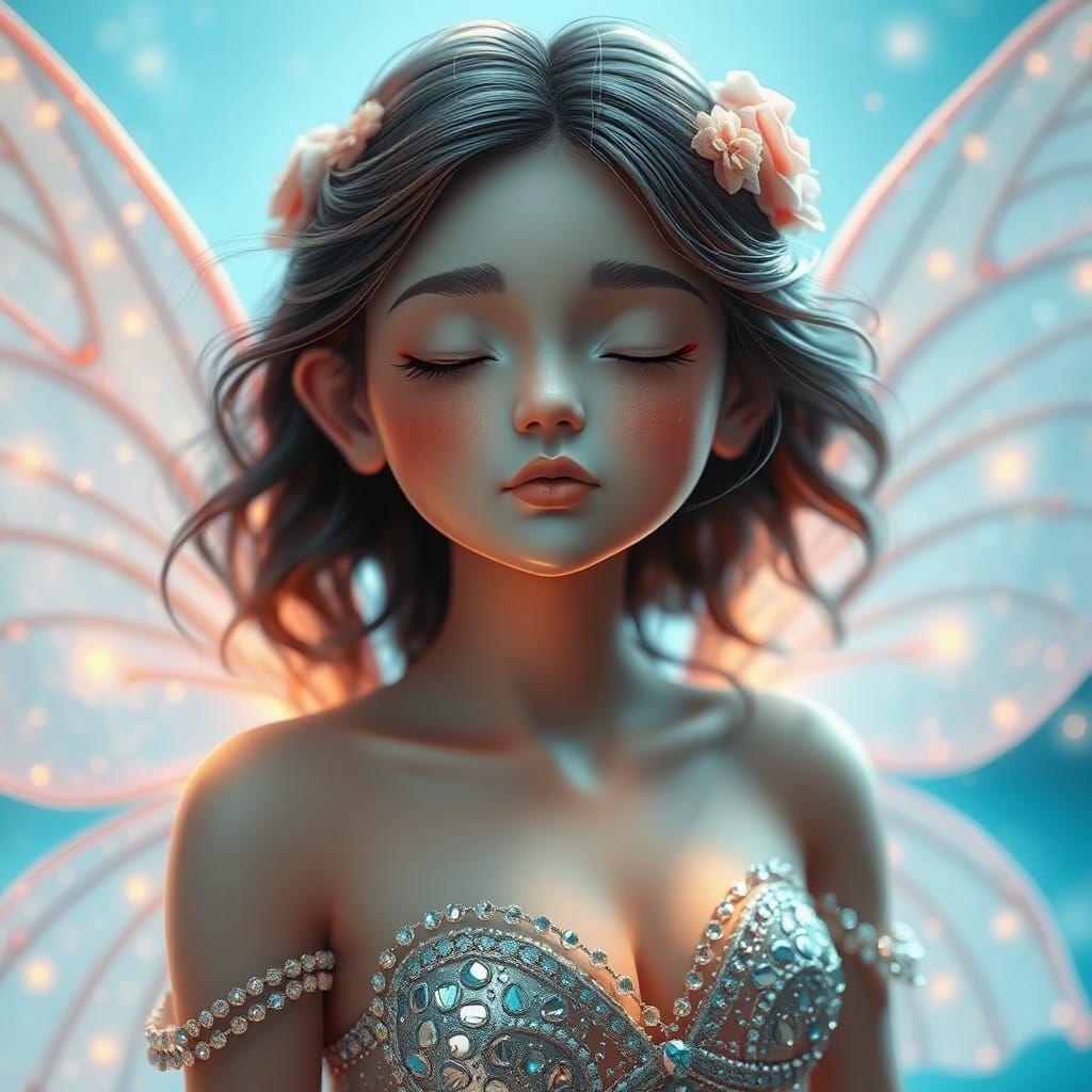 Ethereal Fairy Girl Portrait in 3D Digital Art
