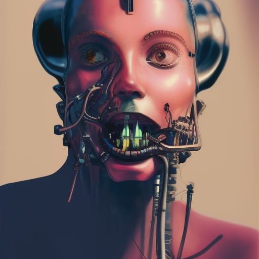 Steampunk Cybernetic Heart in Metal Ribcage