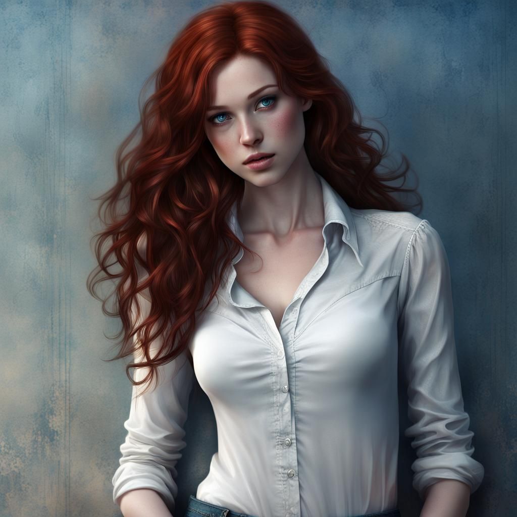 Beautiful Teen with Red Hair: Fantasy Concept Art