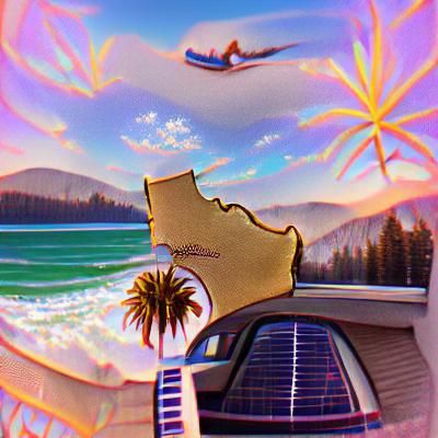 Vibrant California Landscape Generated by AI