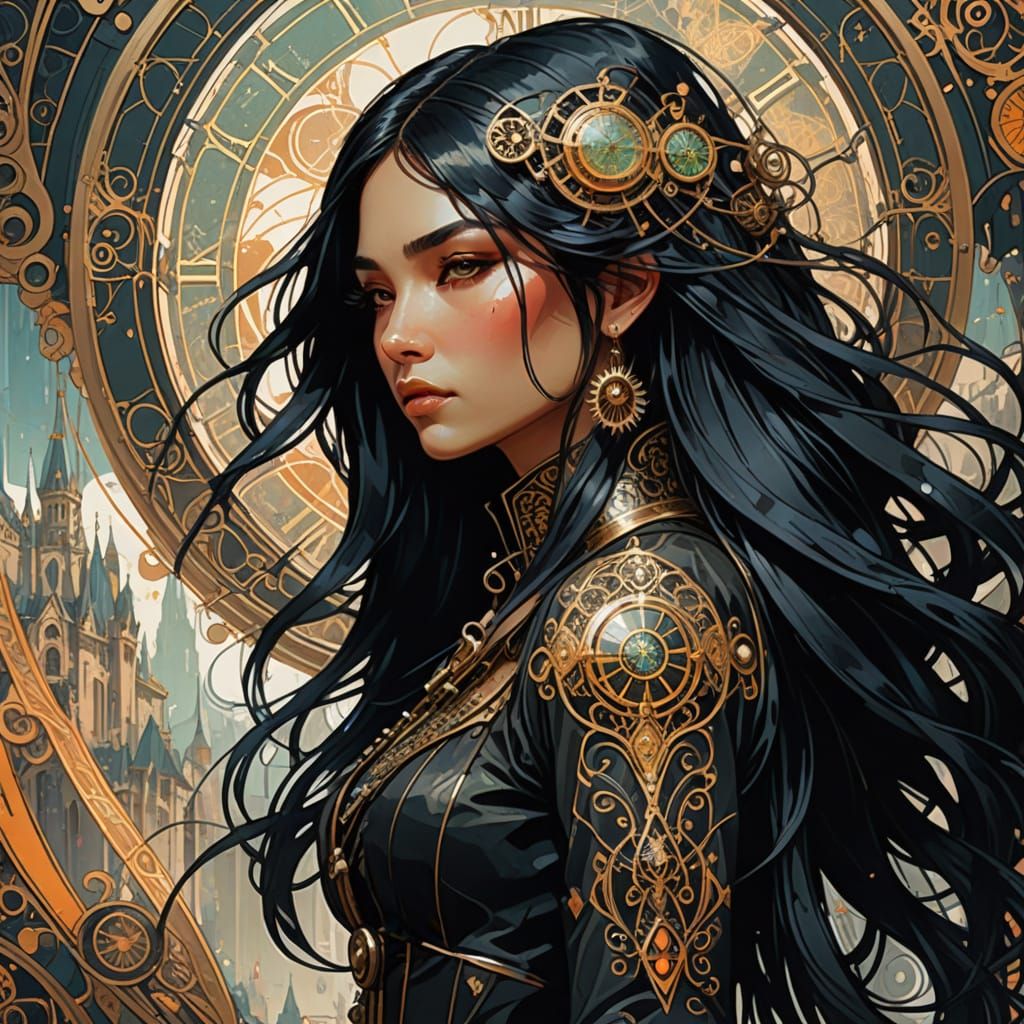 Steampunk Beauty in Art Nouveau Style