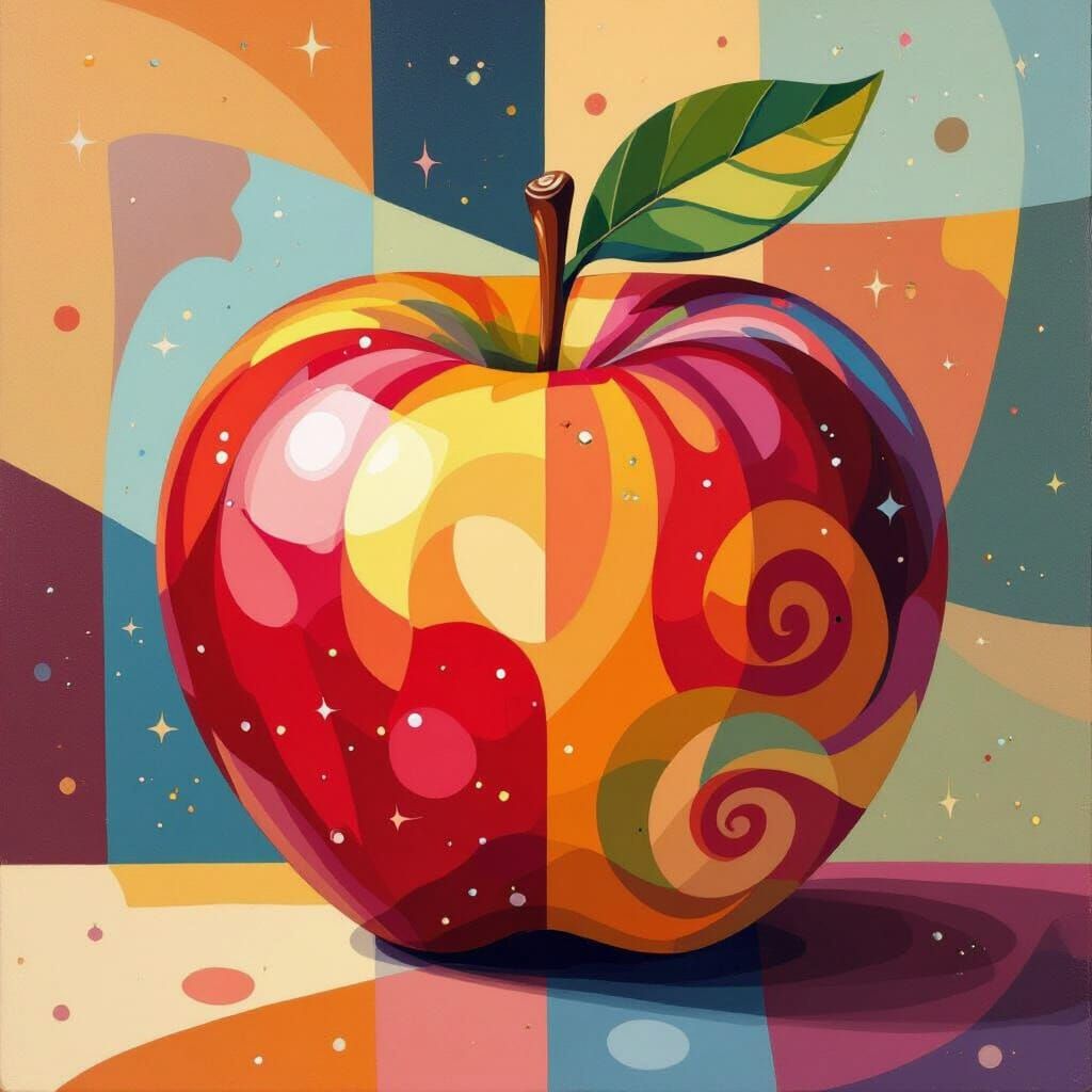 Vibrant Apple in Candyland Wonderland Style