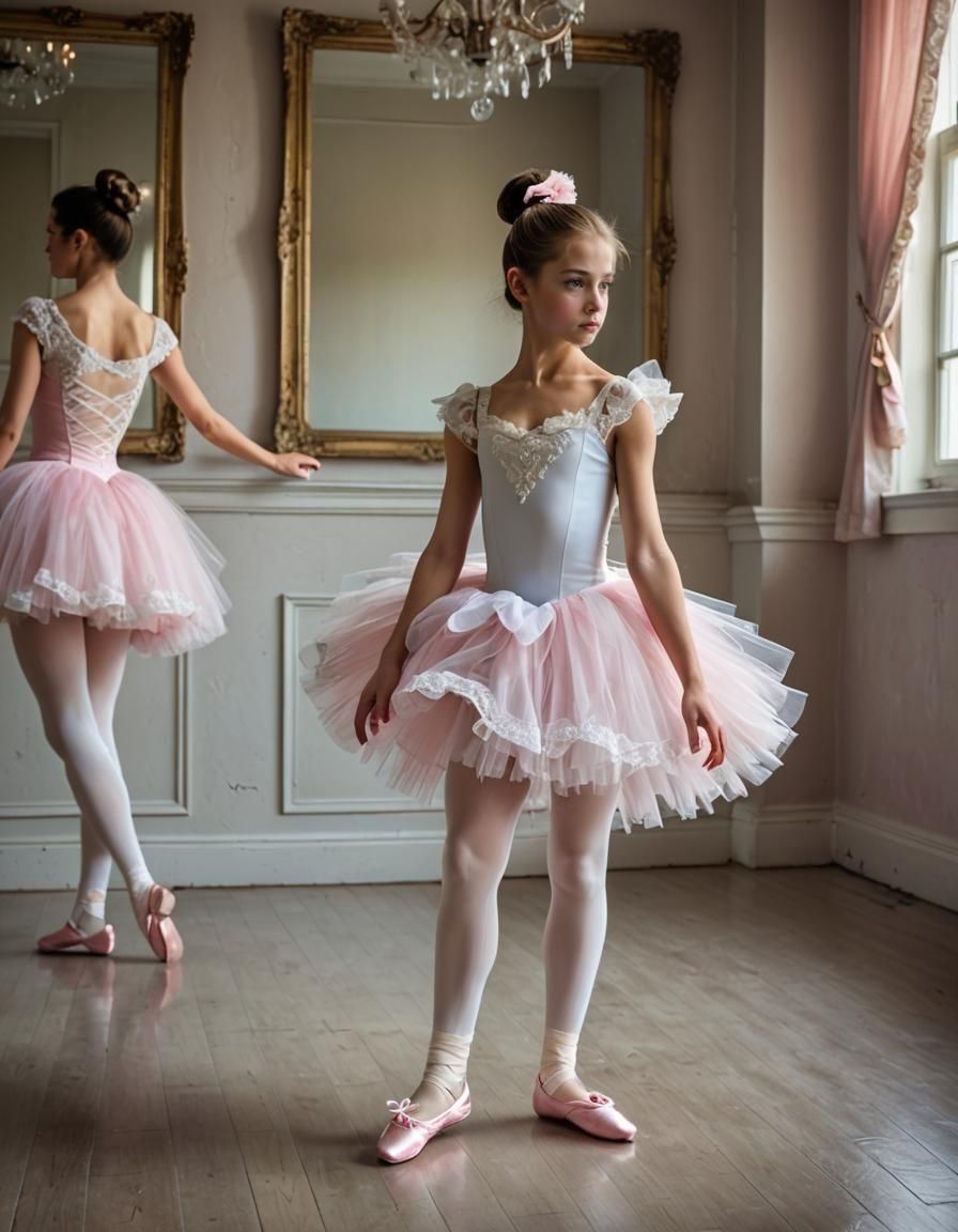Unhappy Boy Ballerina in Lacy Tutu