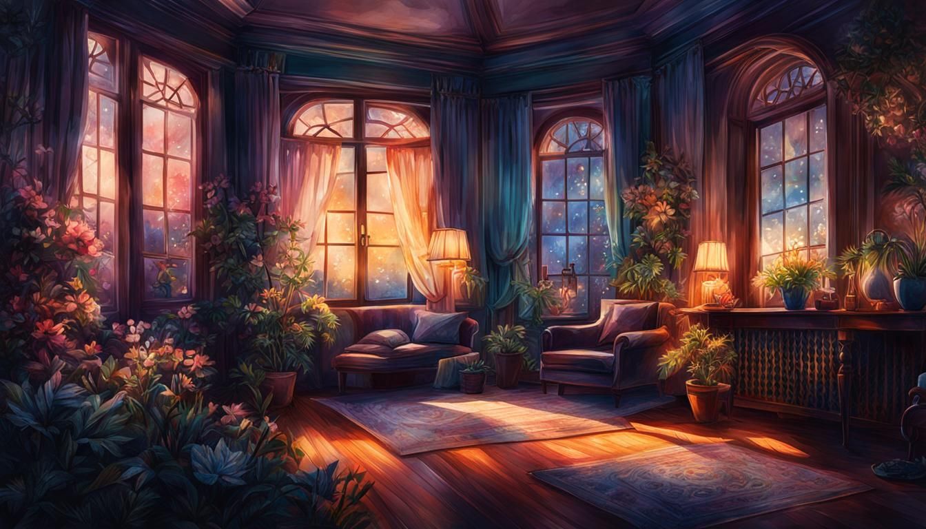 Fantasy Digital Watercolor Illustration in Pastel Colors