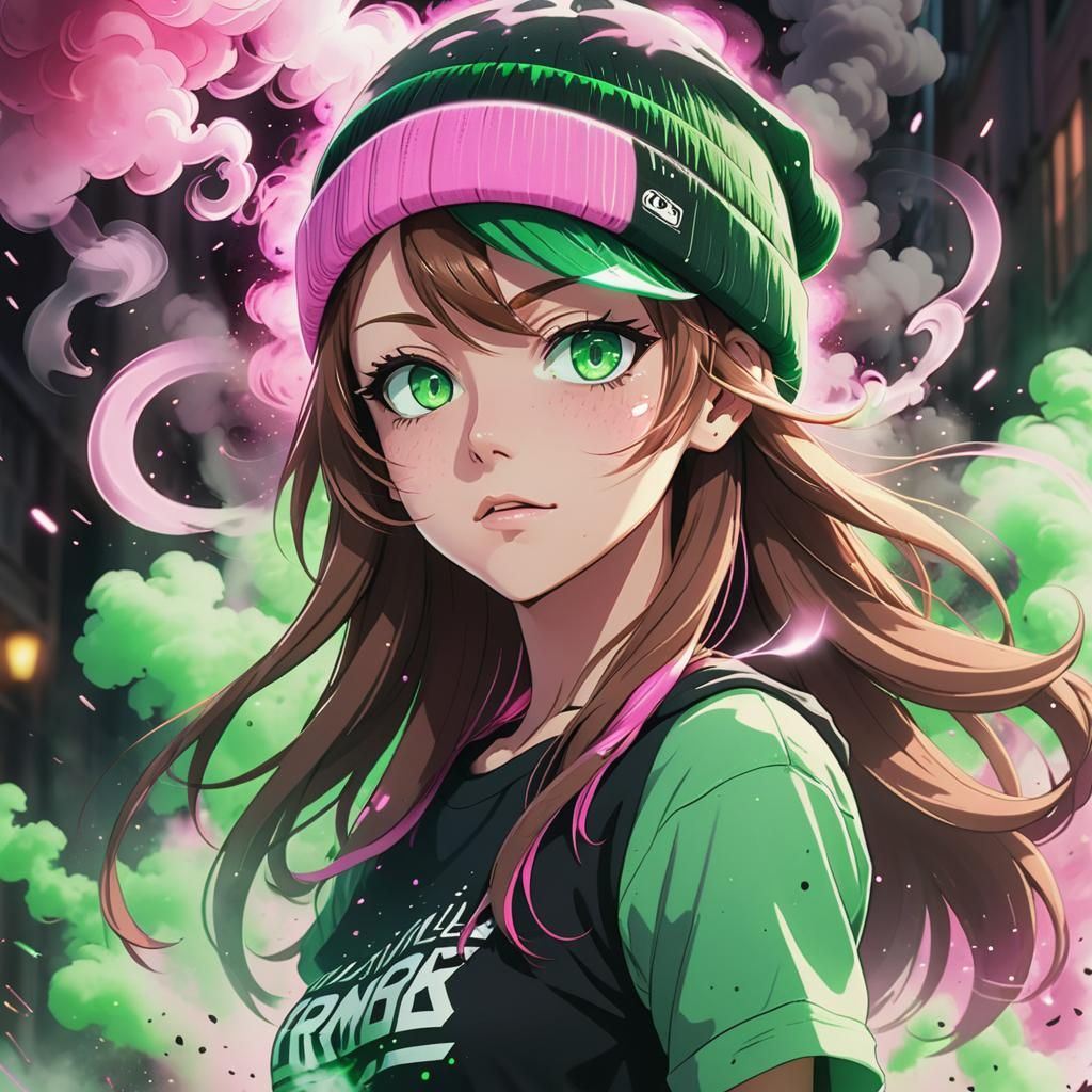 Stylized Trans-Woman in Solarpunk Atmosphere