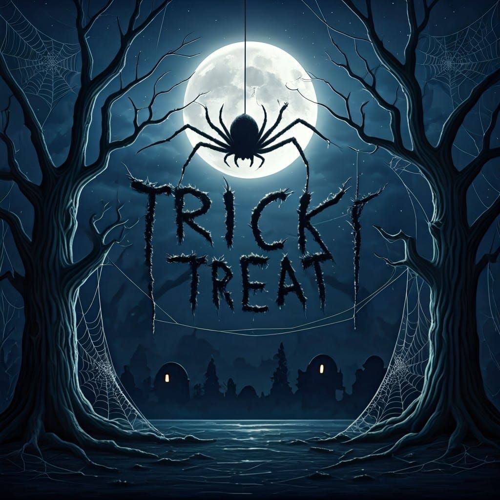 Sinister Halloween Spider Web Art by Greg Rutkowski