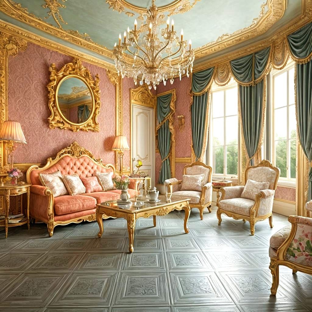 Rococo Beauty: Vibrant, Romantic Scene