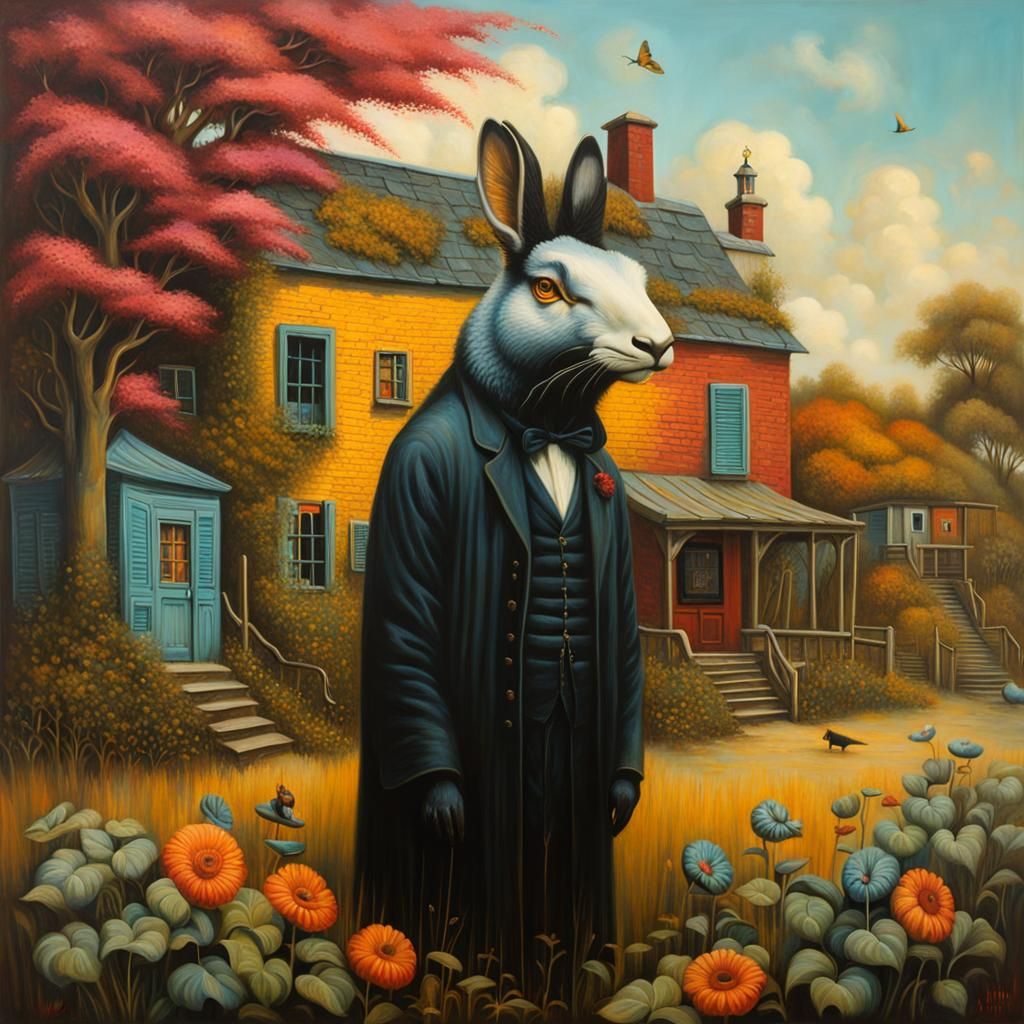 Utopian Street Art in Post-Impressionist Style