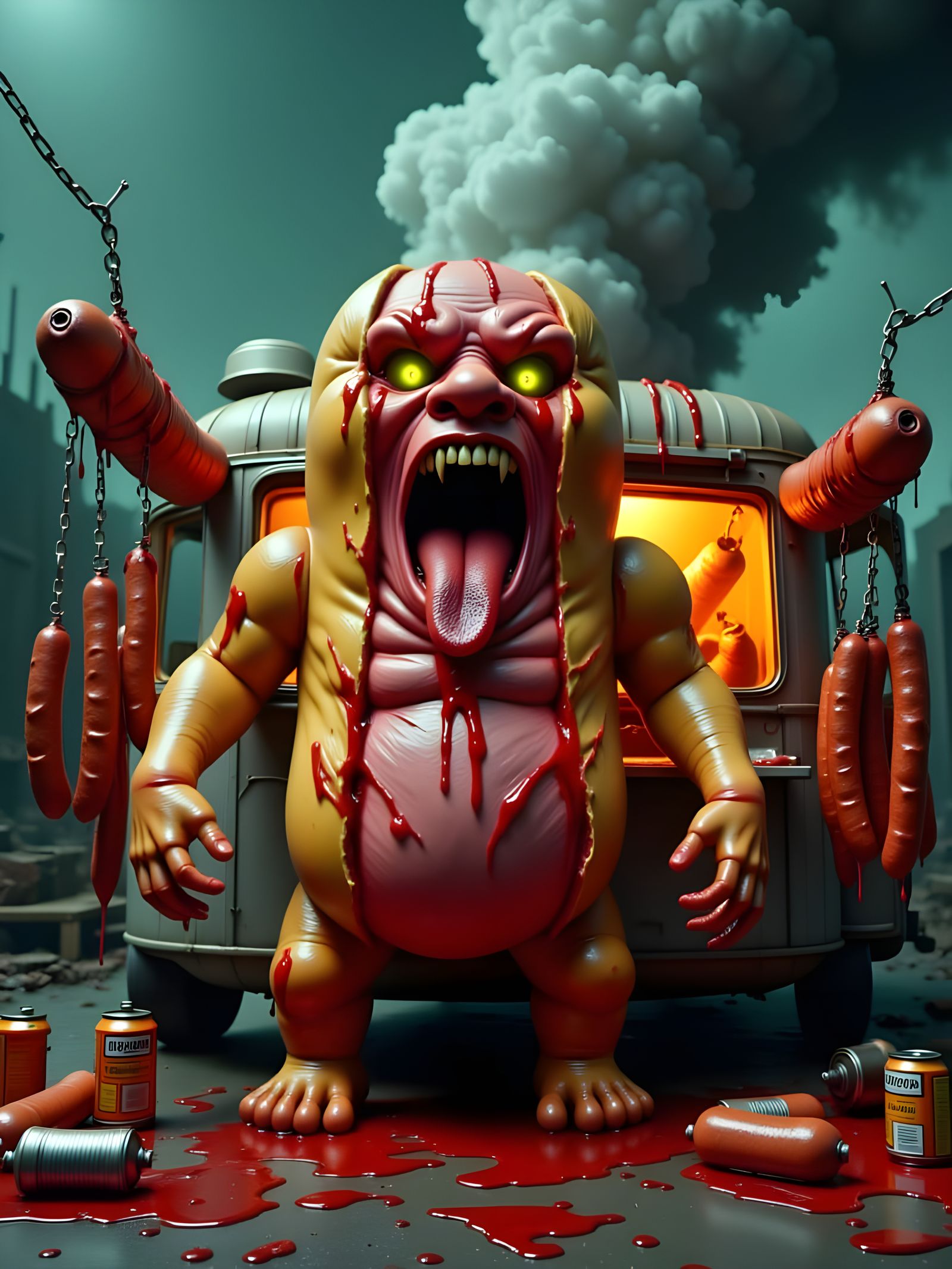 Surreal Dark Meat Abomination Unleashed in Nightmarish Reali...