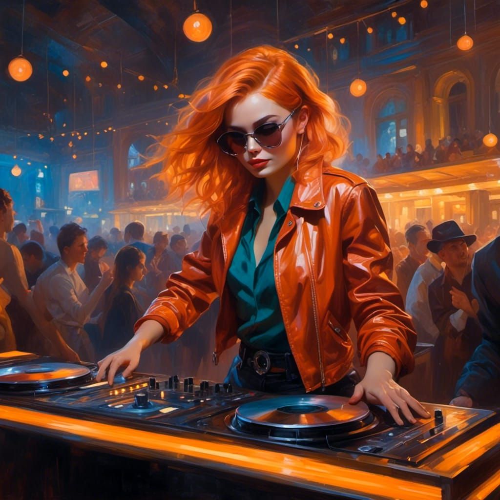 Neon DJ in a Vibrant Club Scene